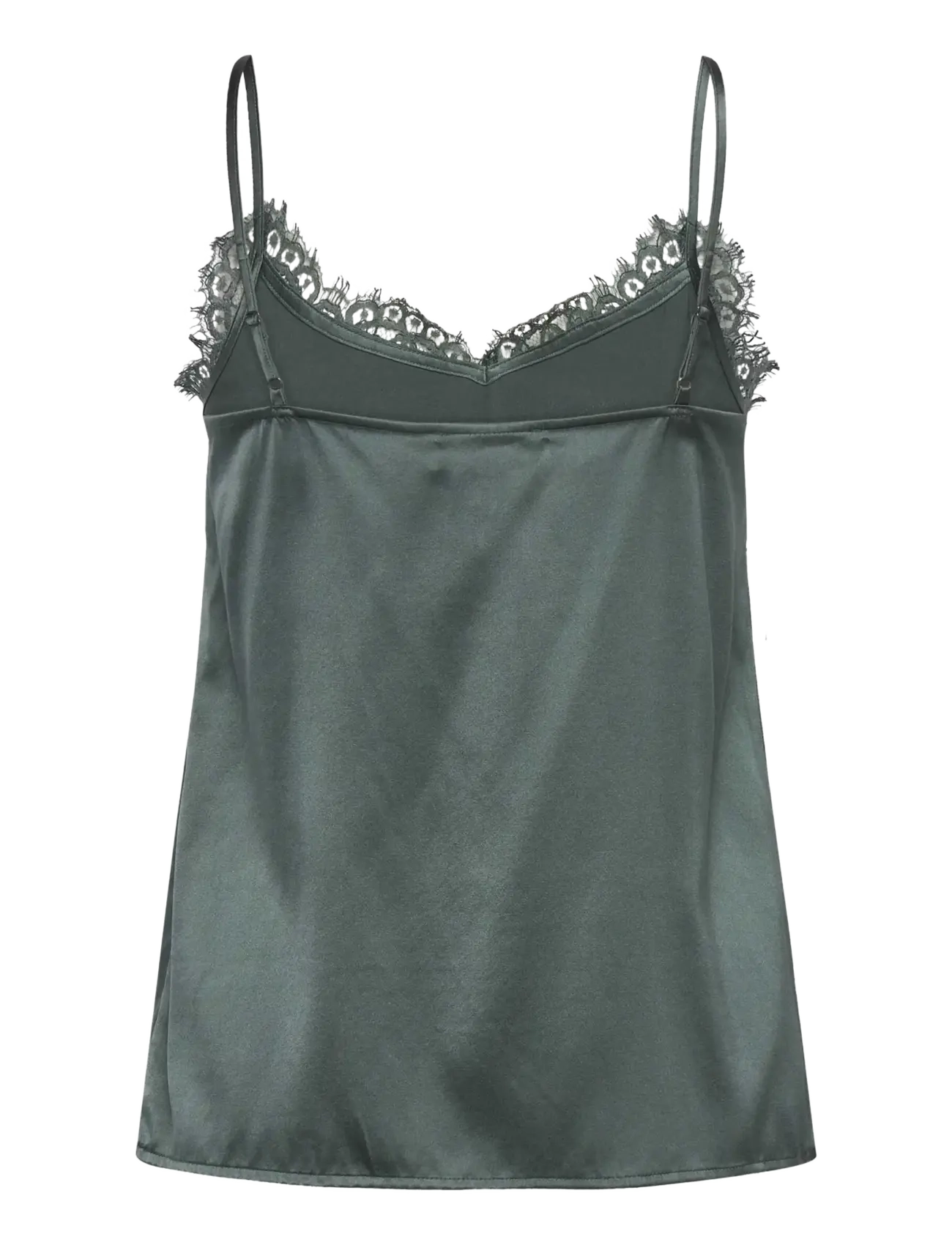 Rosemunde - RWJade Silk Strap Lace Top - sleeveless blouses - balsam green - 2