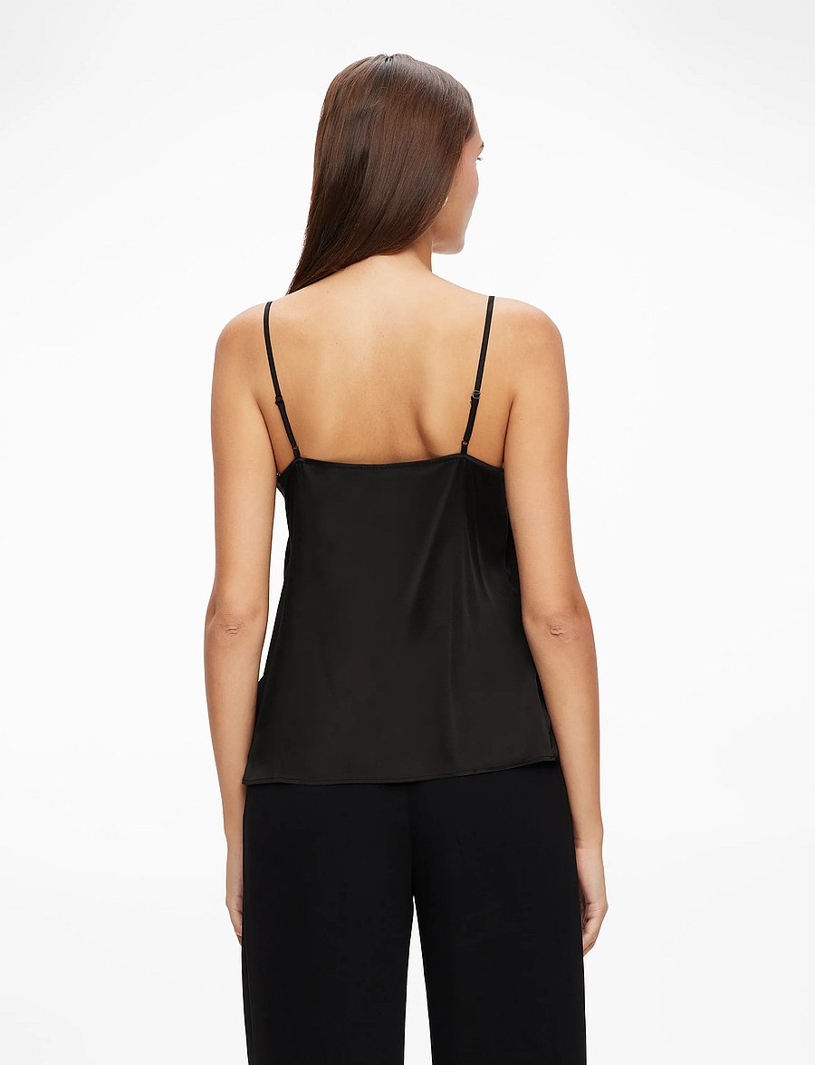 Rosemunde - RWJade Silk Strap Lace Top - Ärmellose blusen - black - 4