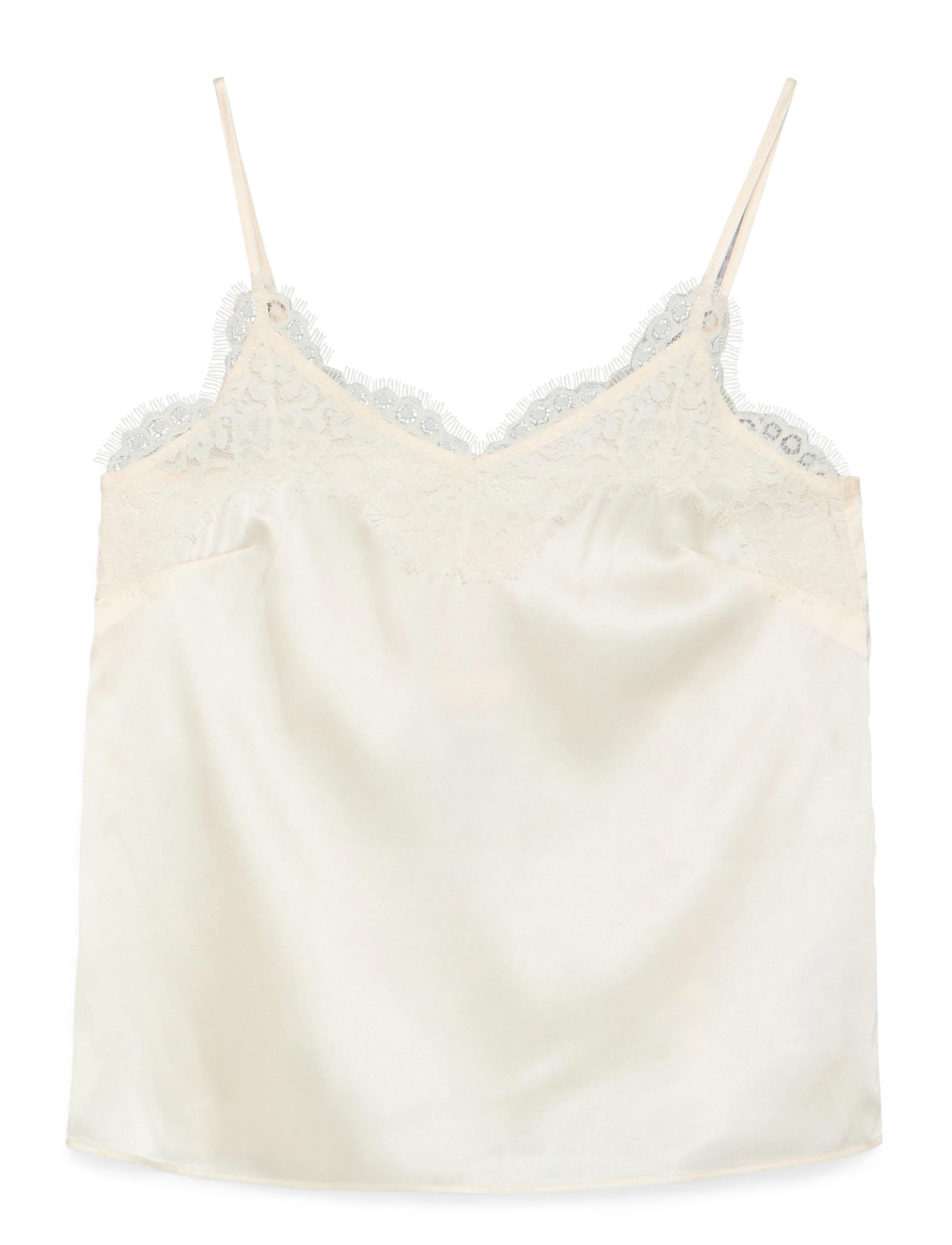 Rosemunde Rwjade Silk Strap Lace Top, 40, Cream, Bluser > Uden Ærmer, Dame