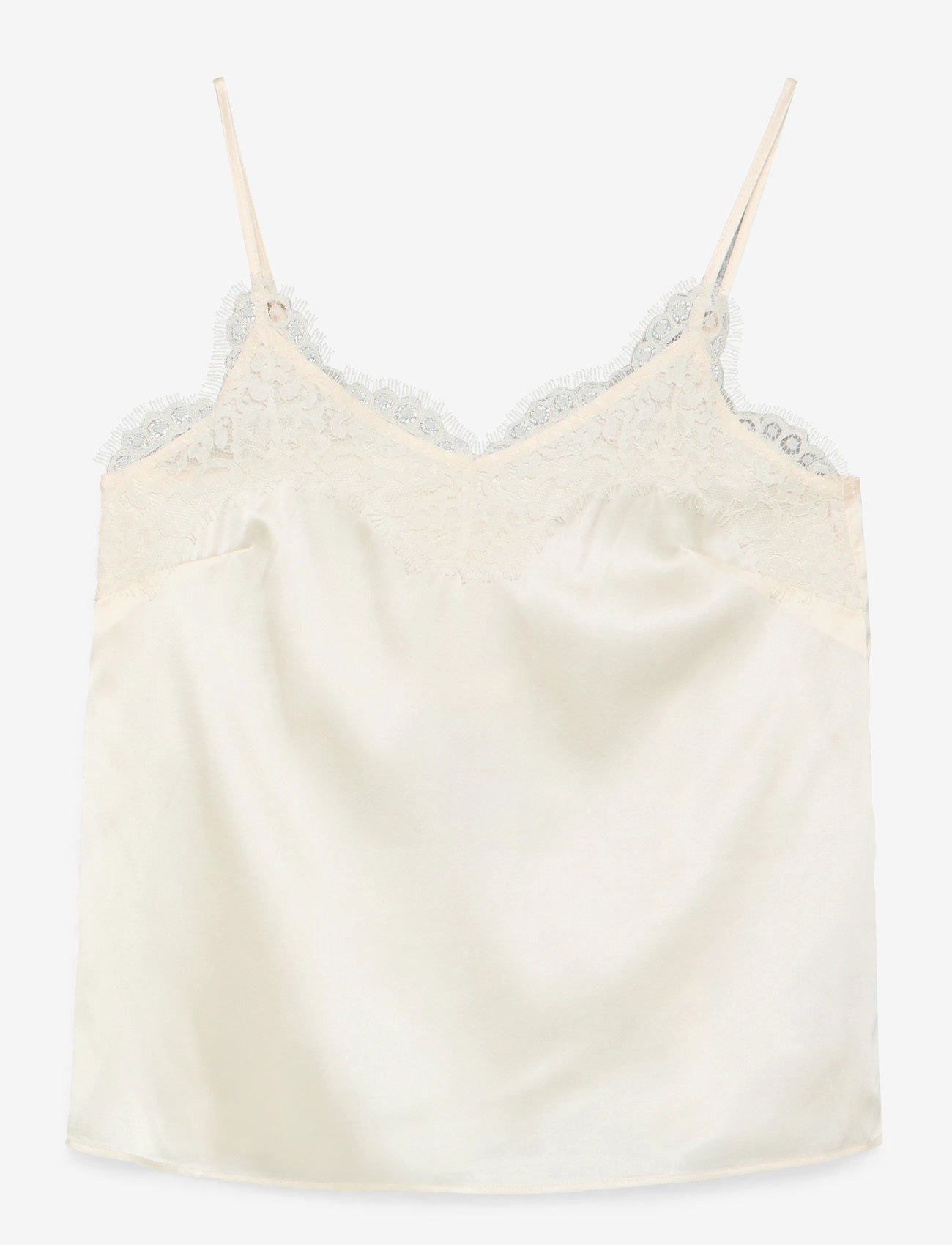 Rosemunde - RWJade Silk Strap Lace Top - Ärmlösa blusar - ivory - 0