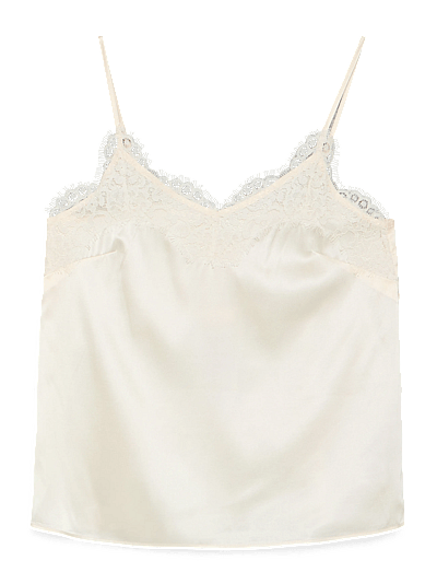 Jade Silk Strap Lace Top - æRmeløSe Bluser