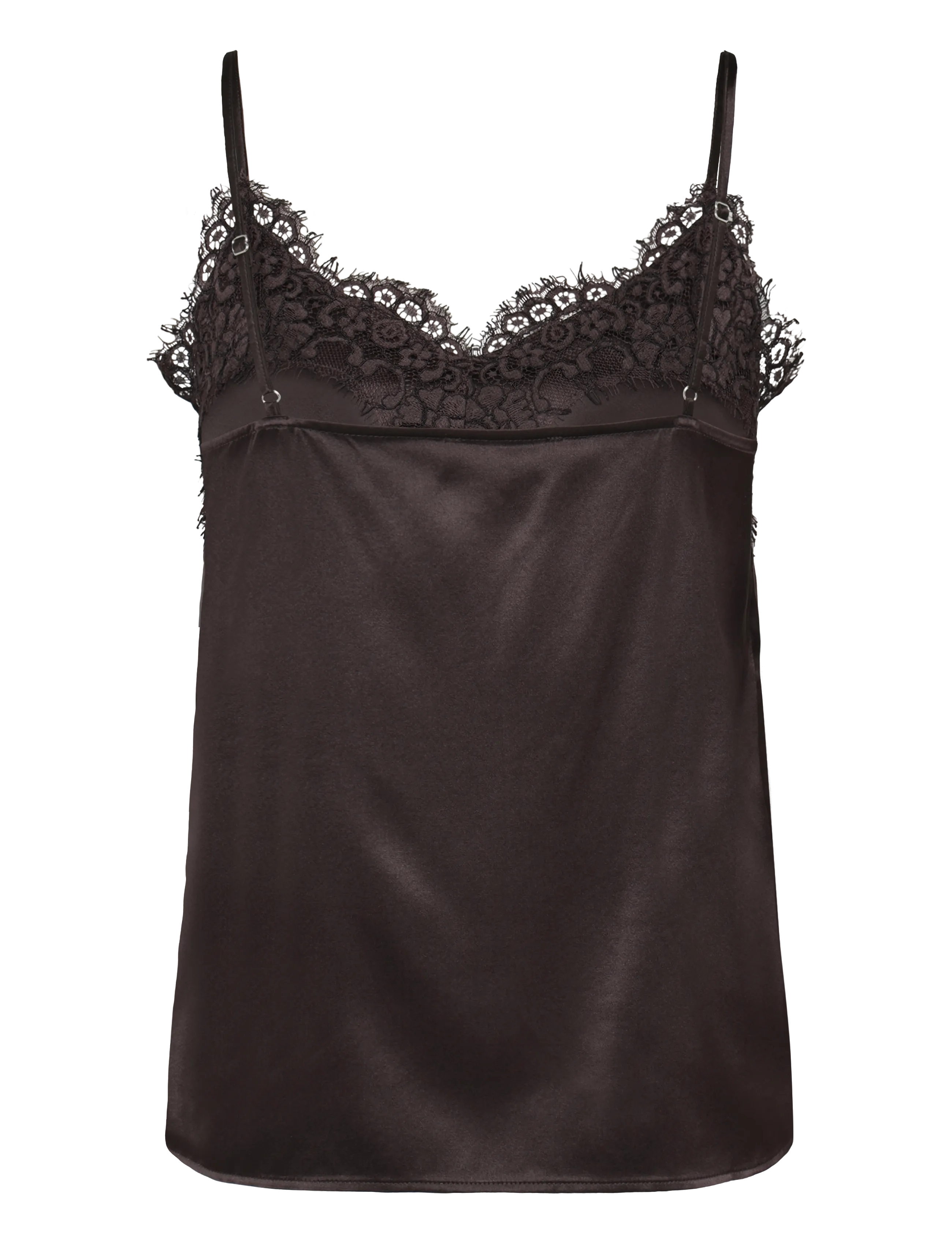 Rosemunde - RWJade Silk Strap Lace Top - Ærmeløse bluser - mole - 1