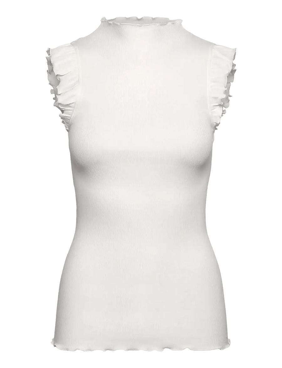 Rosemunde - RWBernadine Organic Ruffles Top - tanktops - new white - 0
