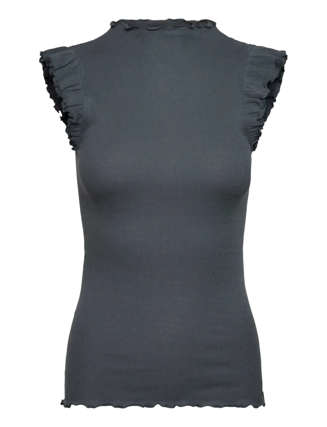 Rosemunde RWBernadine Organic Ruffles Top - Sommer in der Stadt - STORMY WEATHER / grey