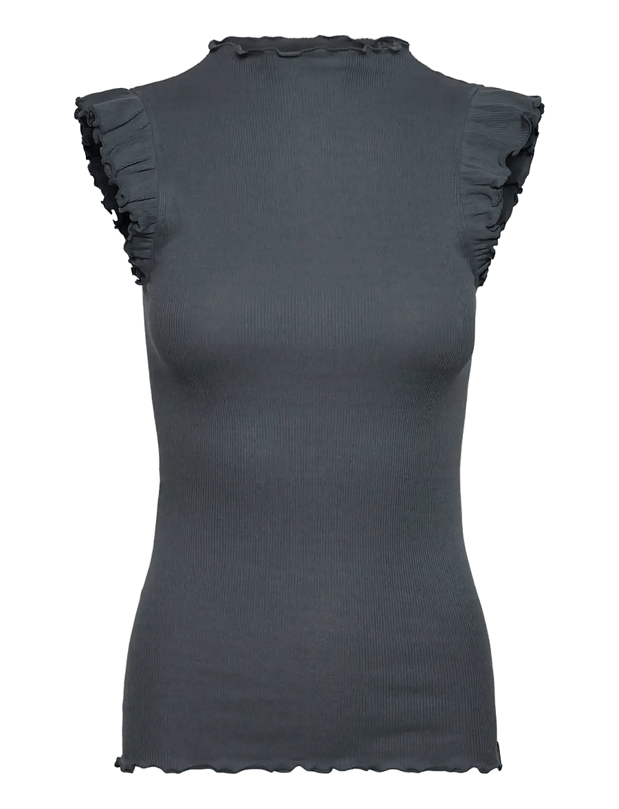 Rosemunde - RWBernadine Organic Ruffles Top - stormy weather - 0