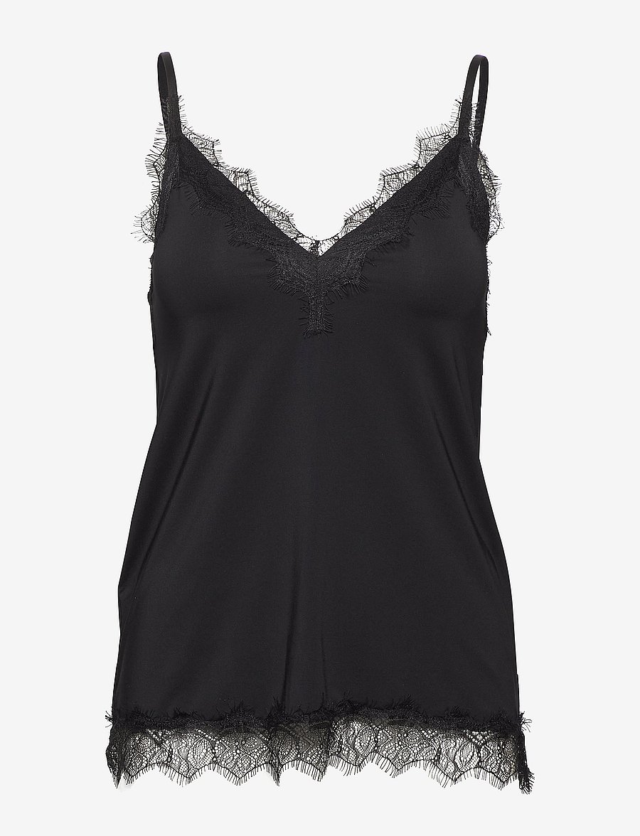Rosemunde - RWBillie SL Lace Strap Top - tanktops - black - 1