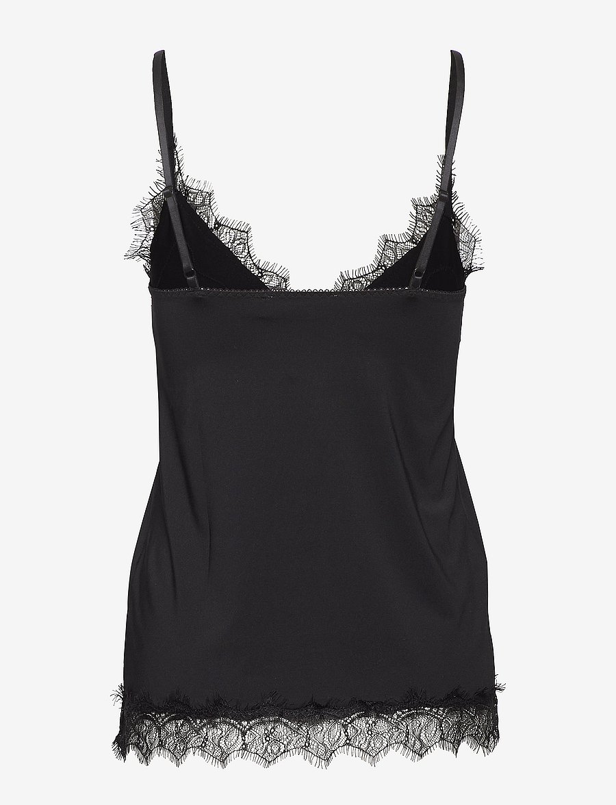 Rosemunde - RWBillie SL Lace Strap Top - tanktops - black - 2