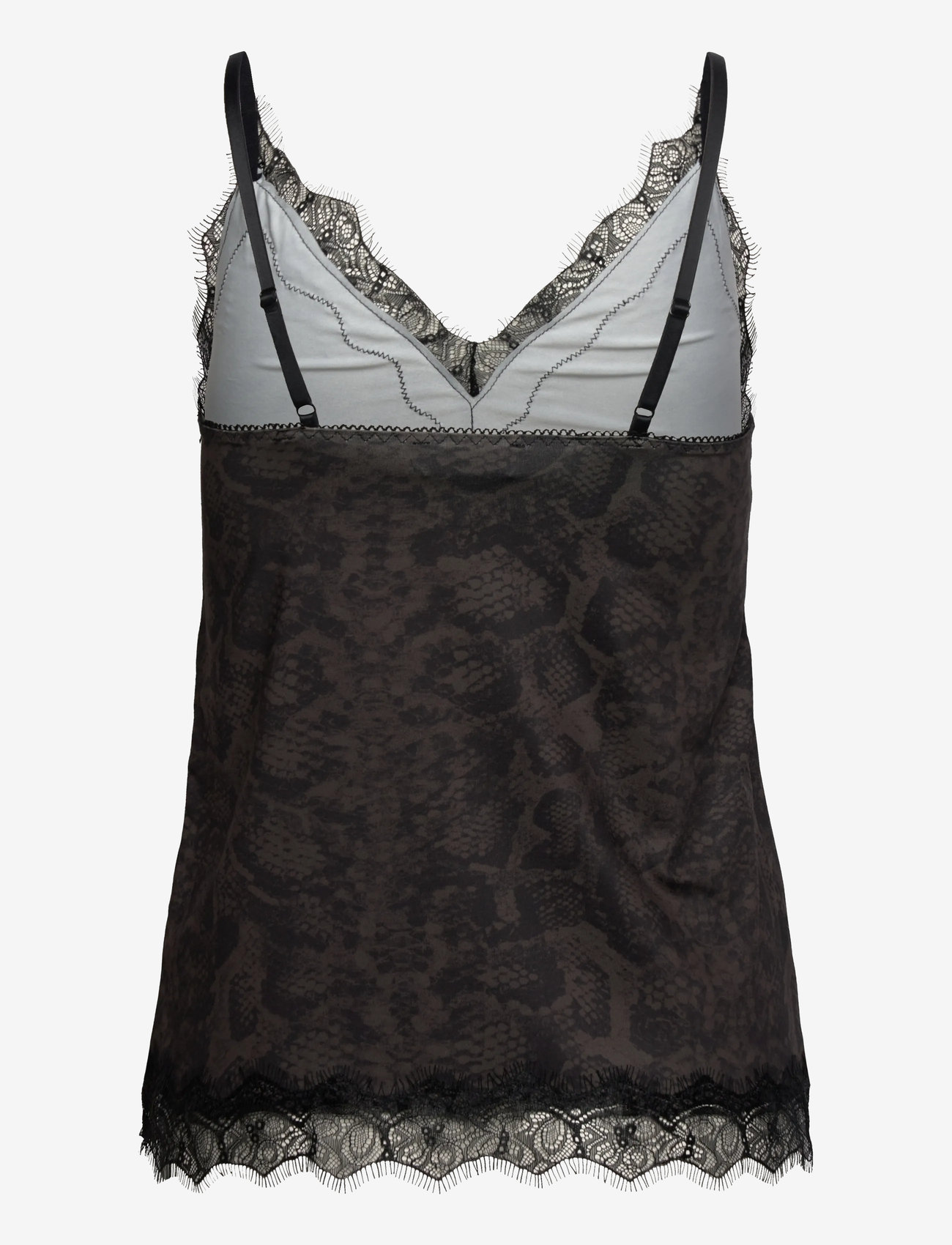Rosemunde - RWBillie SL Lace Strap Top - Ärmlösa blusar - brown snake print - 1