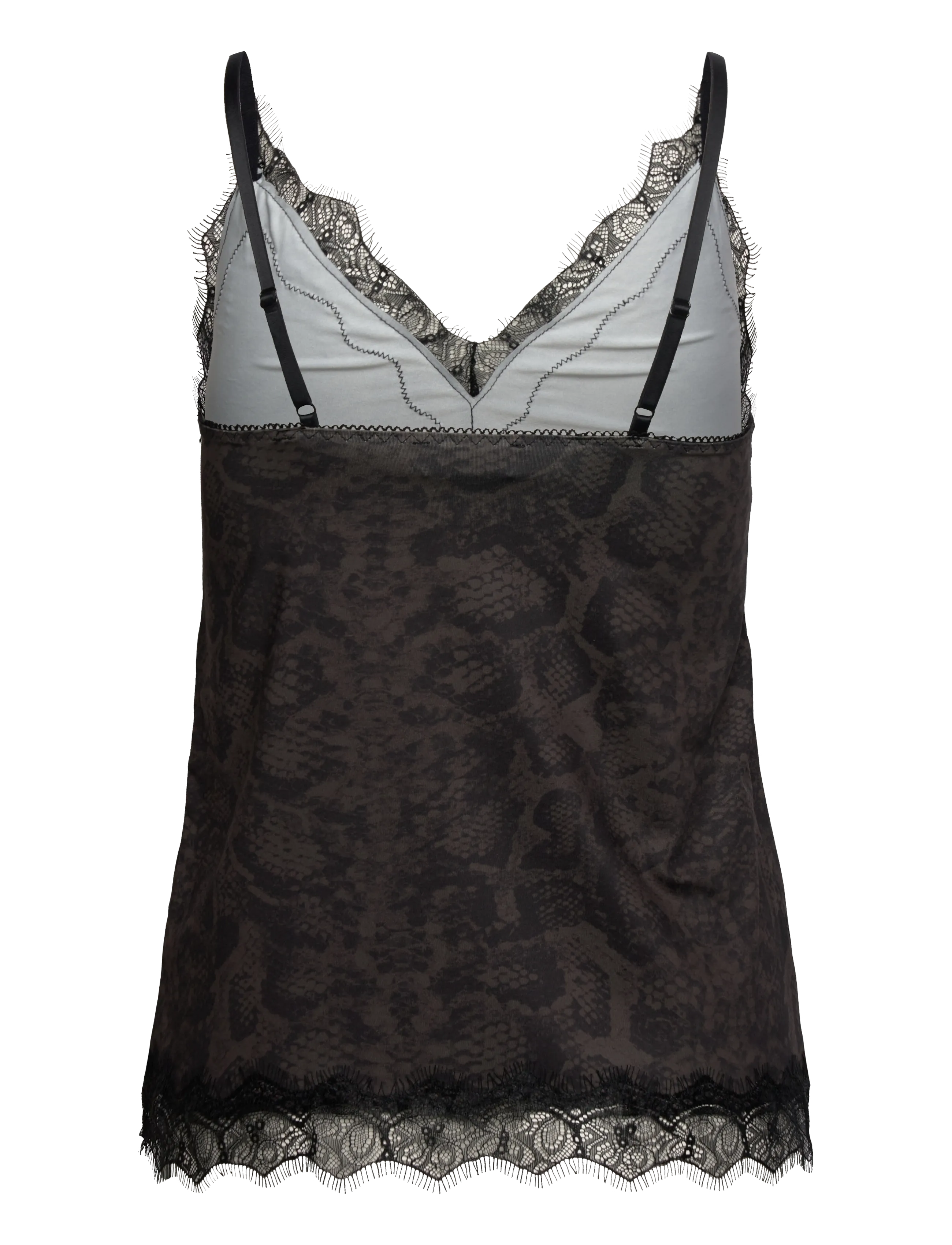 Rosemunde - RWBillie SL Lace Strap Top - Ärmellose tops - brown snake print - 1