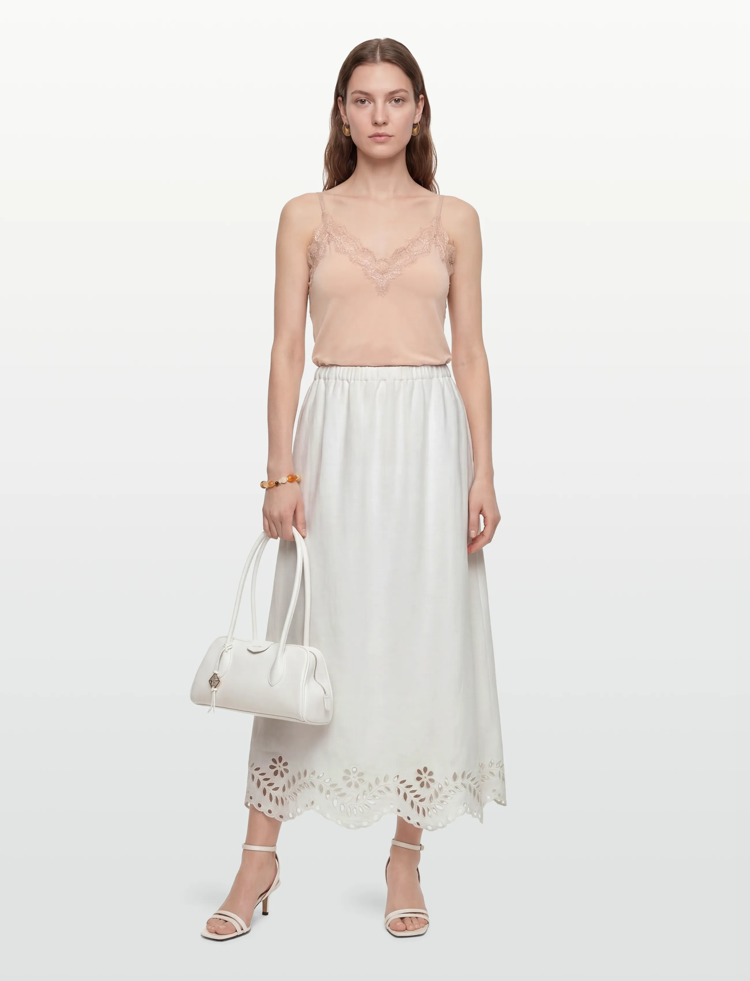 Rosemunde RWBillie SL Lace Strap Top - Ermeløse topper - CACAO / pink/rose