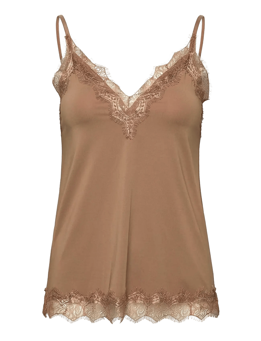 Rosemunde - RWBillie Lace Strap Top - varrukateta topid - coca mocha - 1