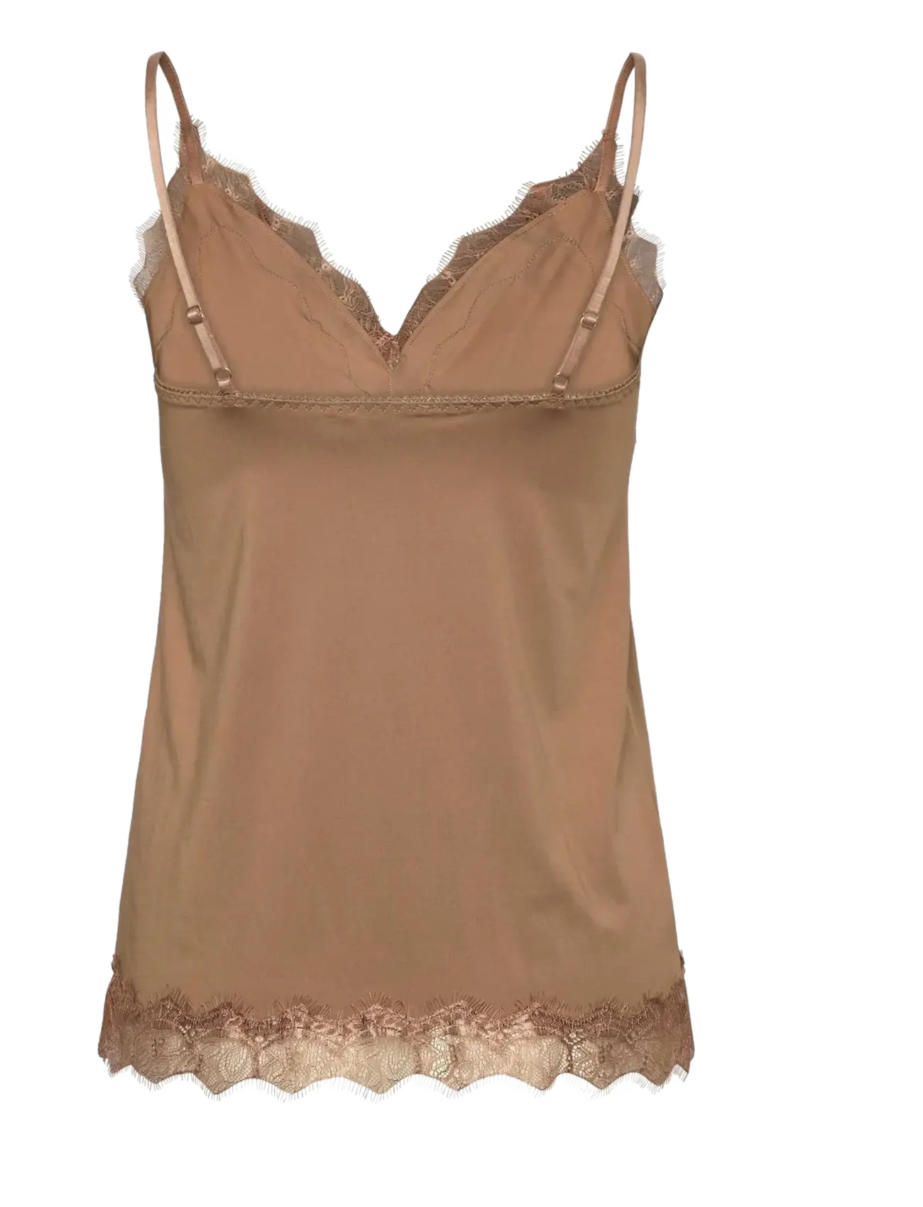 Rosemunde - RWBillie SL Lace Strap Top - linnen - coca mocha - 2