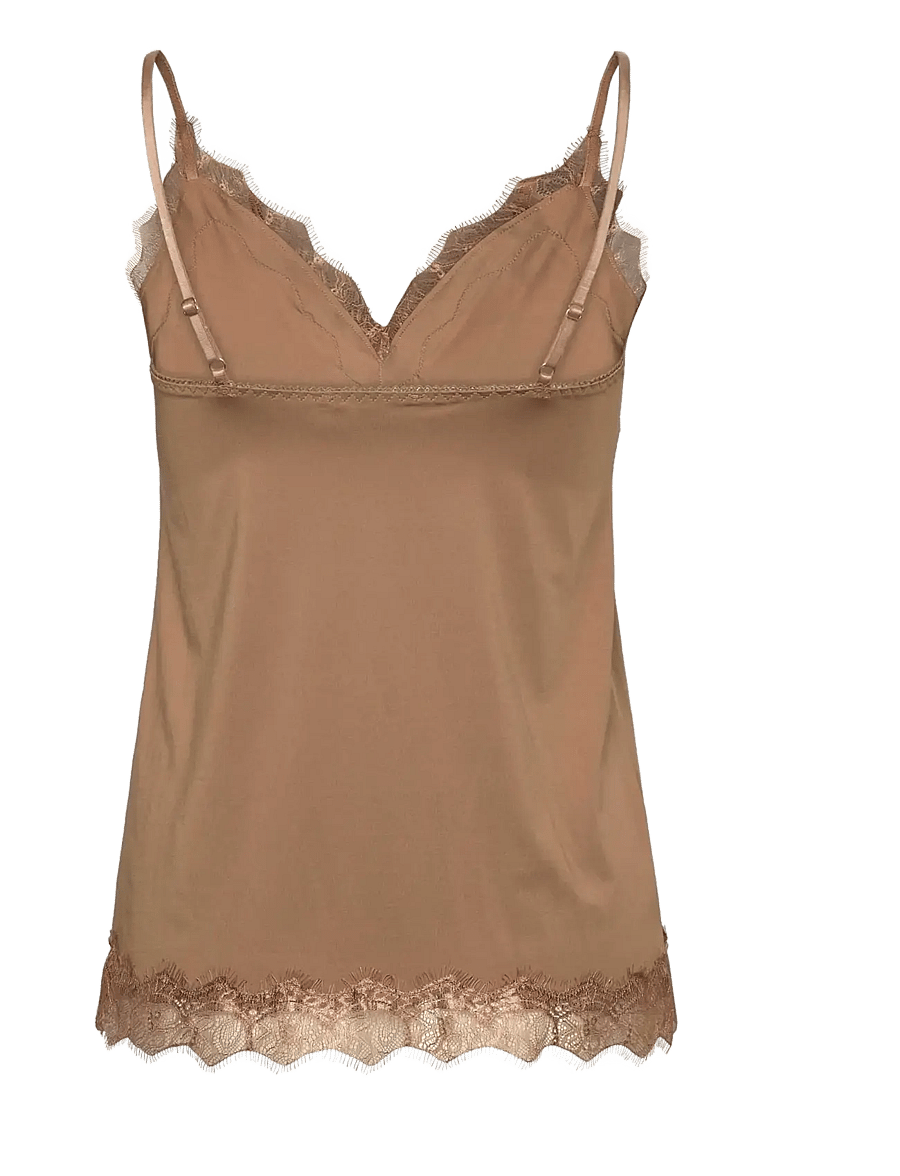 Rosemunde - RWBillie Lace Strap Top - varrukateta topid - coca mocha - 2