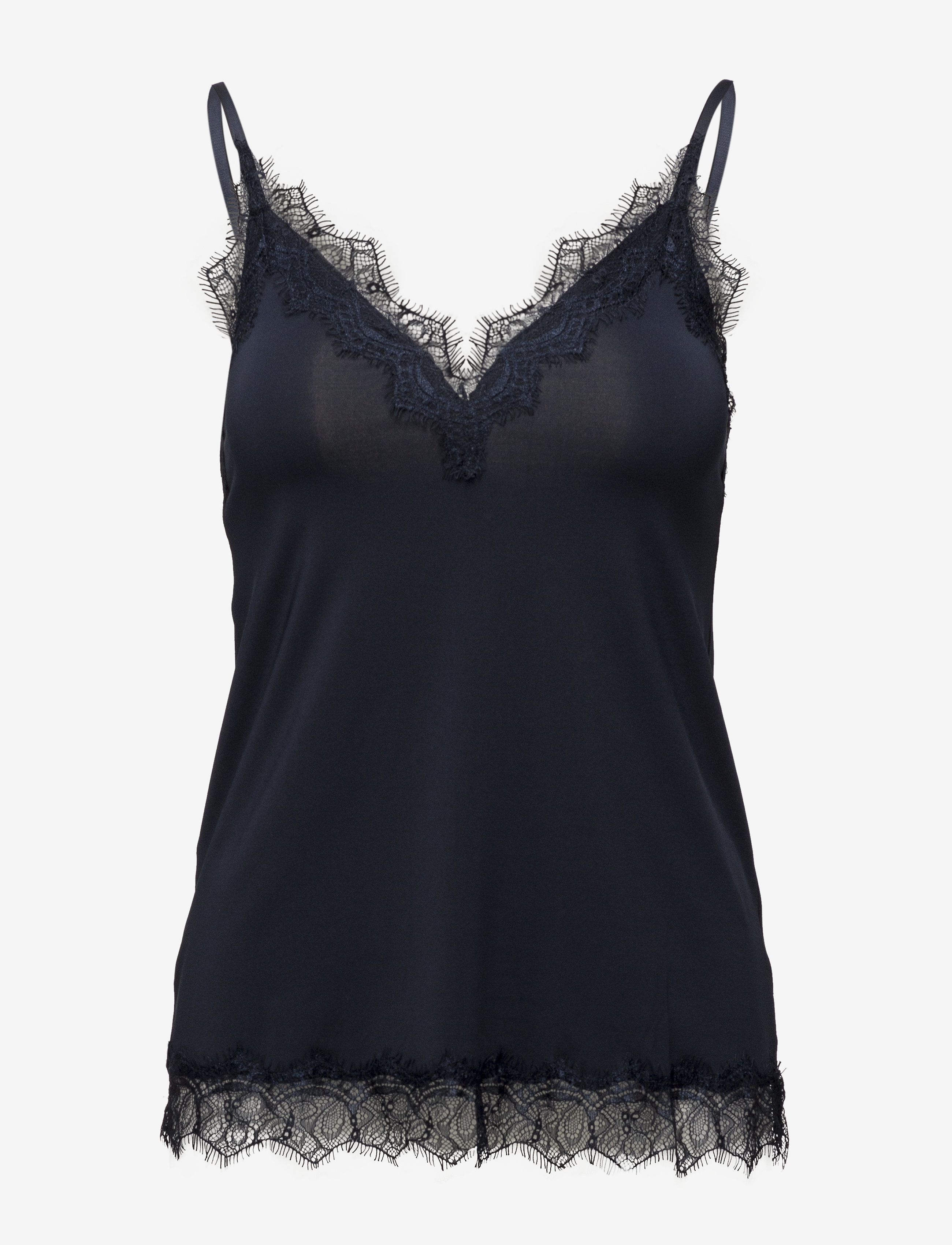 Rosemunde Rwbillie Sl Lace Strap Top, Kvinder, Blonde Cami Top, Navy, Str: 34
