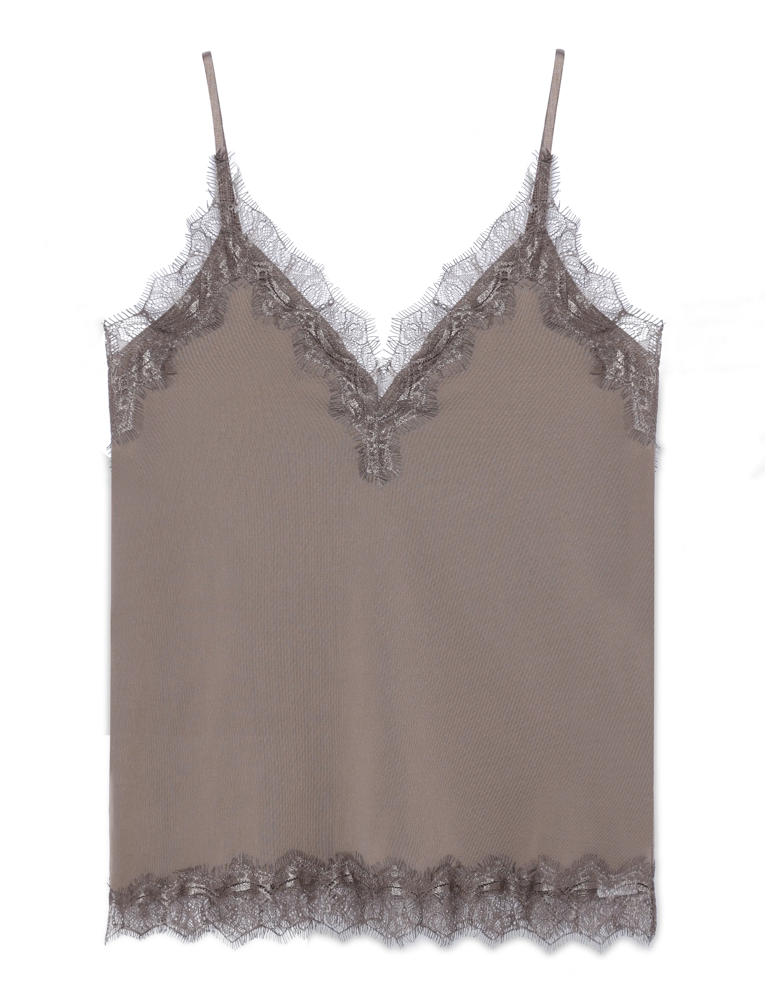 Rosemunde RWBillie SL Lace Strap Top - Klær - FALCON / brown