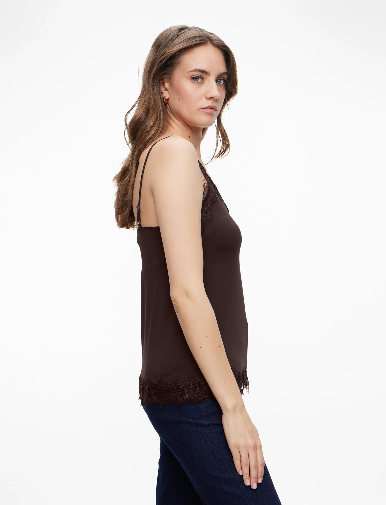 Rosemunde - RWBillie SL Lace Strap Top - Ärmlösa blusar - fudge - 3