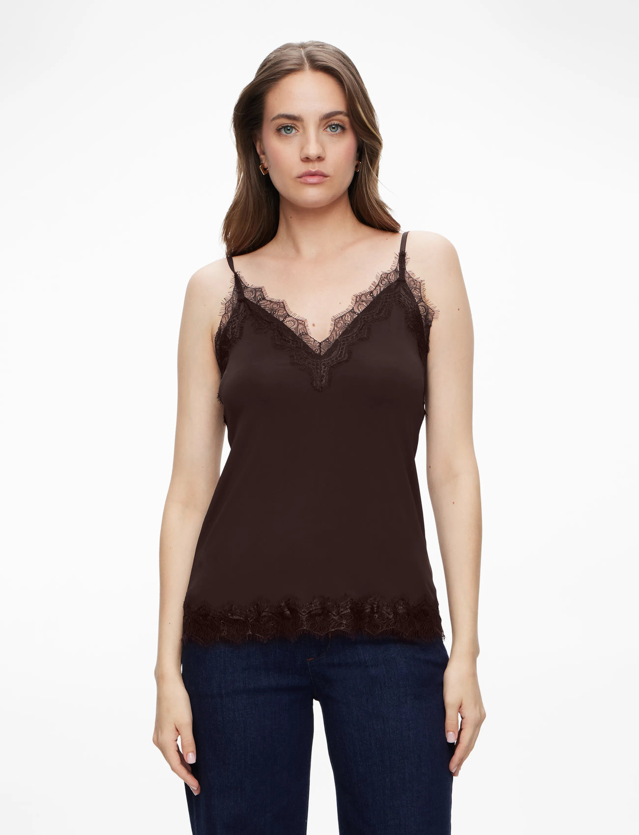 Rosemunde - RWBillie SL Lace Strap Top - Ärmlösa blusar - fudge - 0