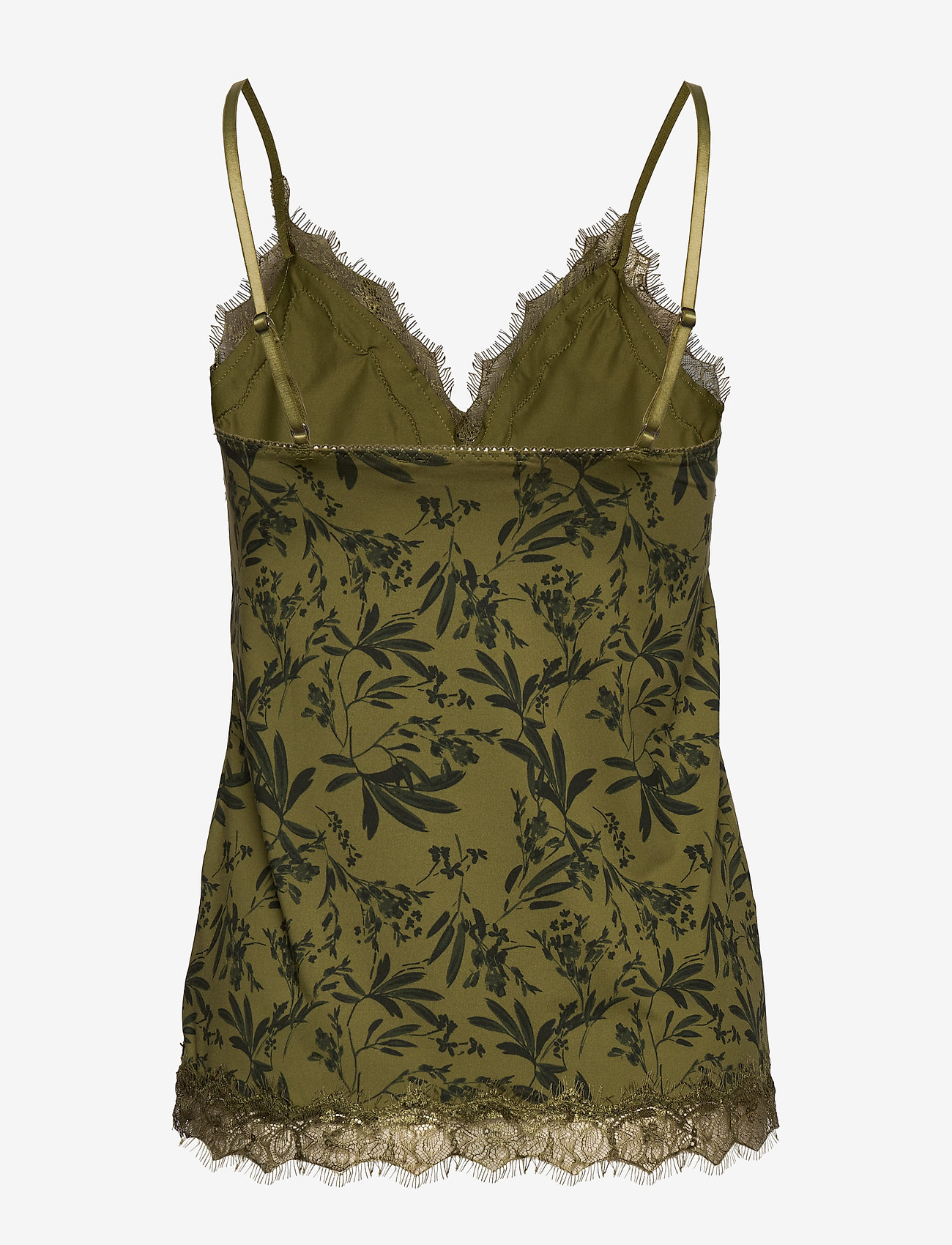 Rosemunde - RWBillie SL Strap Lace Top - Ärmellose tops - green small leaf print - 1