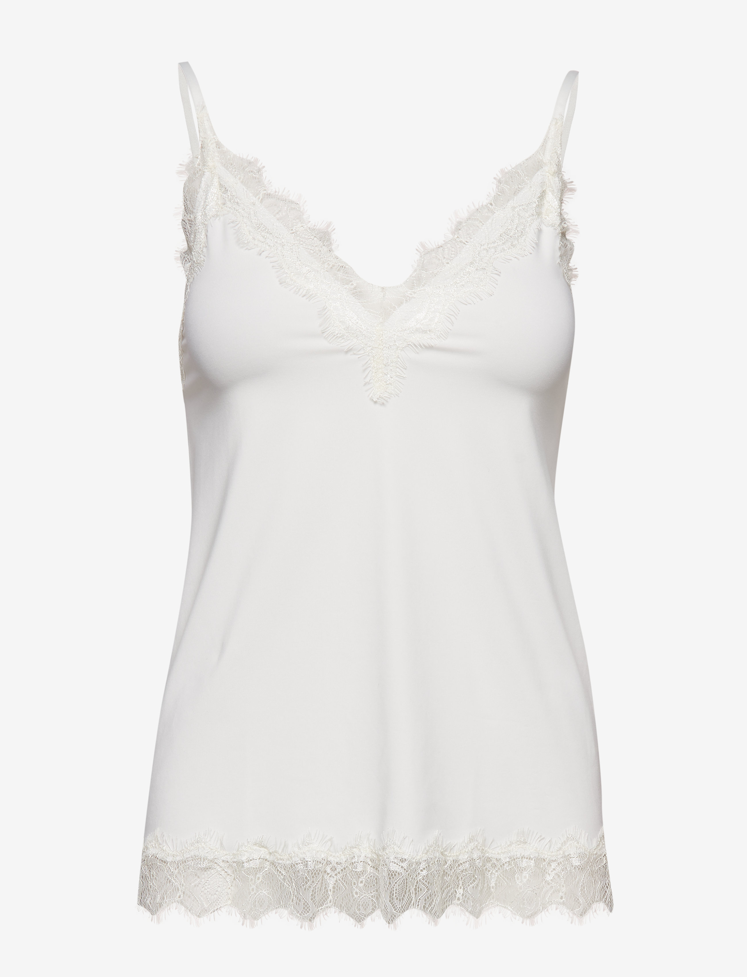 Rosemunde RWBillie SL Lace Strap Top - Klær - IVORY / white