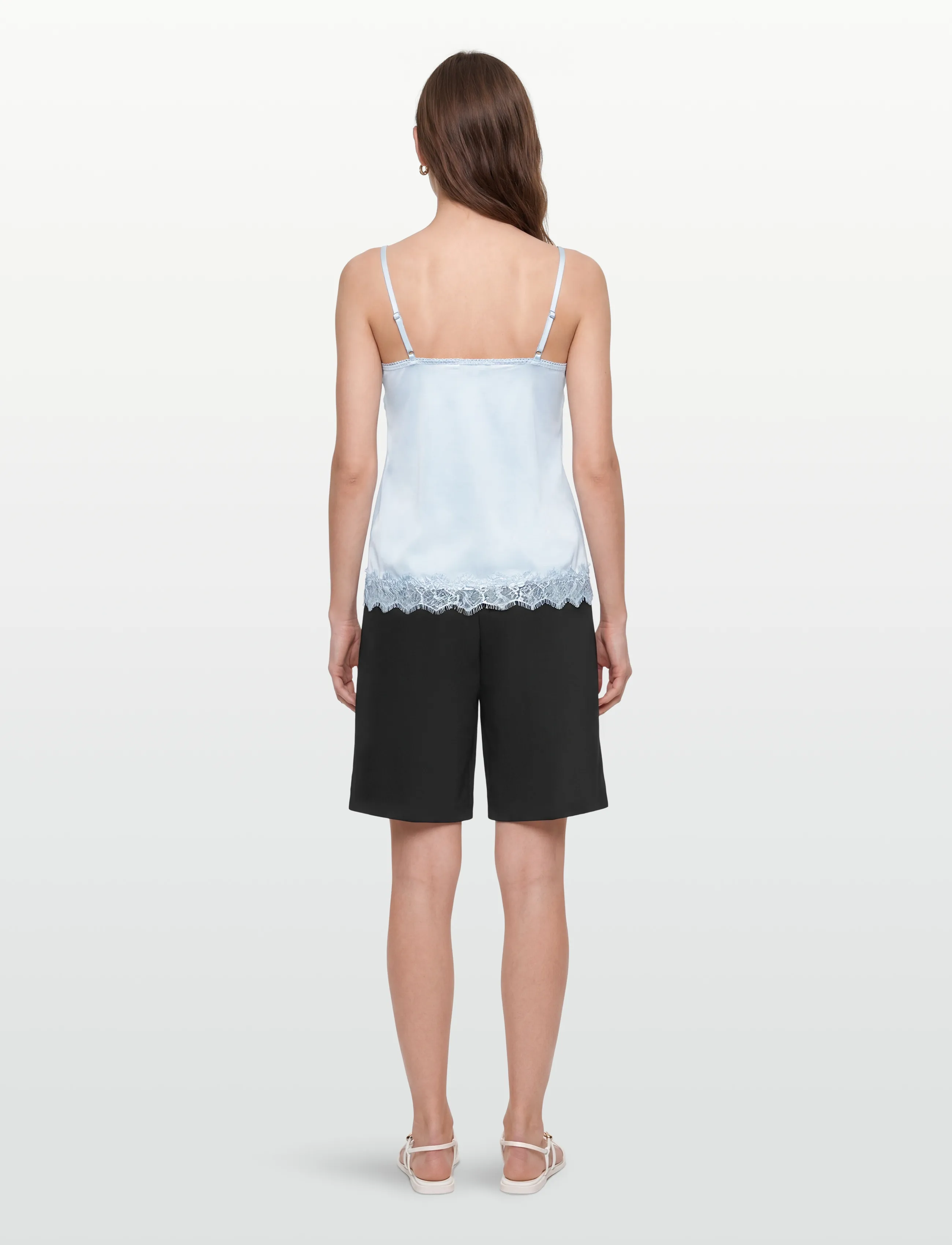 Rosemunde - RWBillie SL Lace Strap Top - sleeveless blouses - nantucket blue - 4