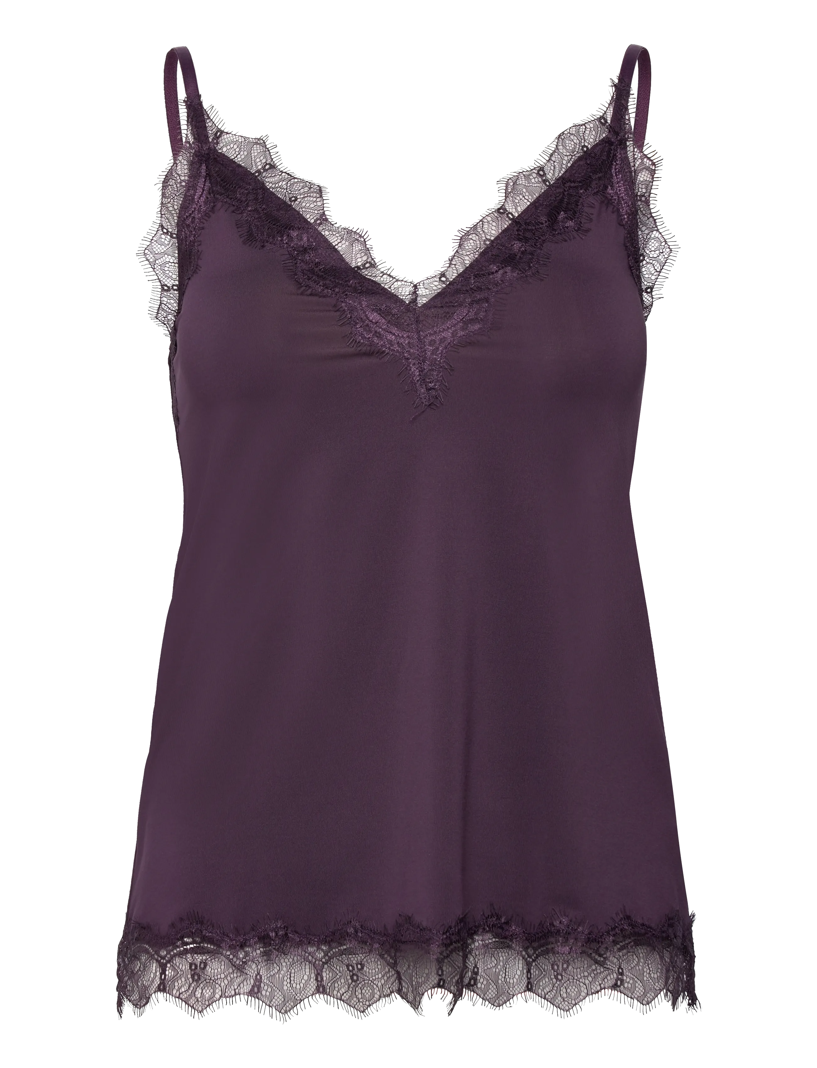 Rosemunde RWBillie SL Lace Strap Top - Blouses & Shirts - PLUM PERFECT / purple