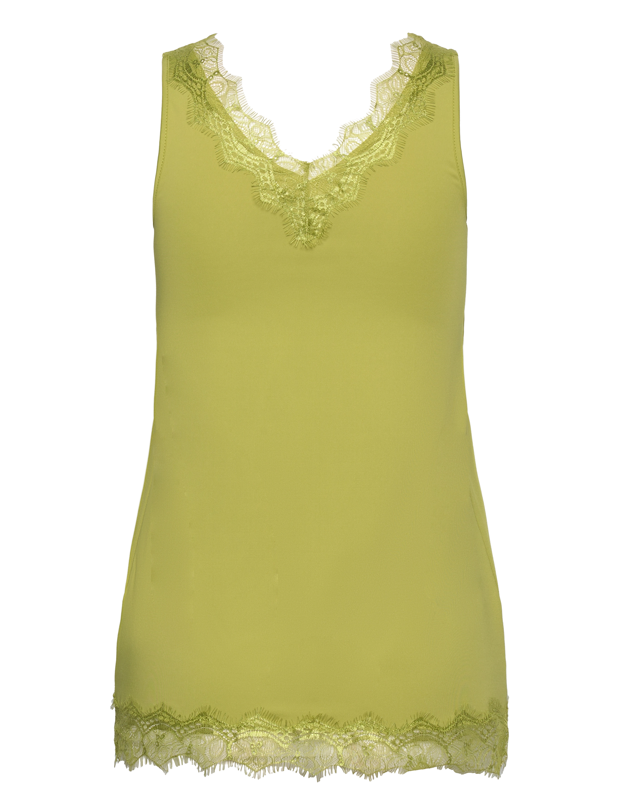 Rosemunde - RWBillie SL Lace V-Neck Top - Ärmellose tops - avokado green - 1