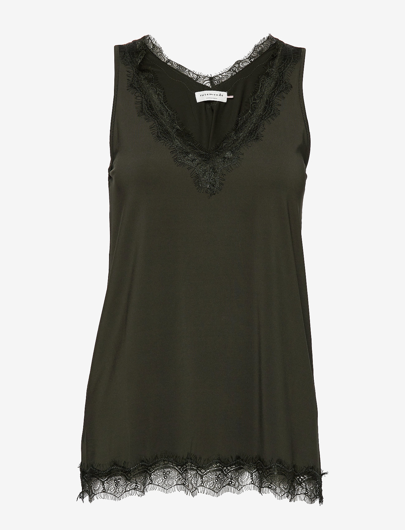 RWBillie SL Lace V-Neck Top - BLACK GREEN