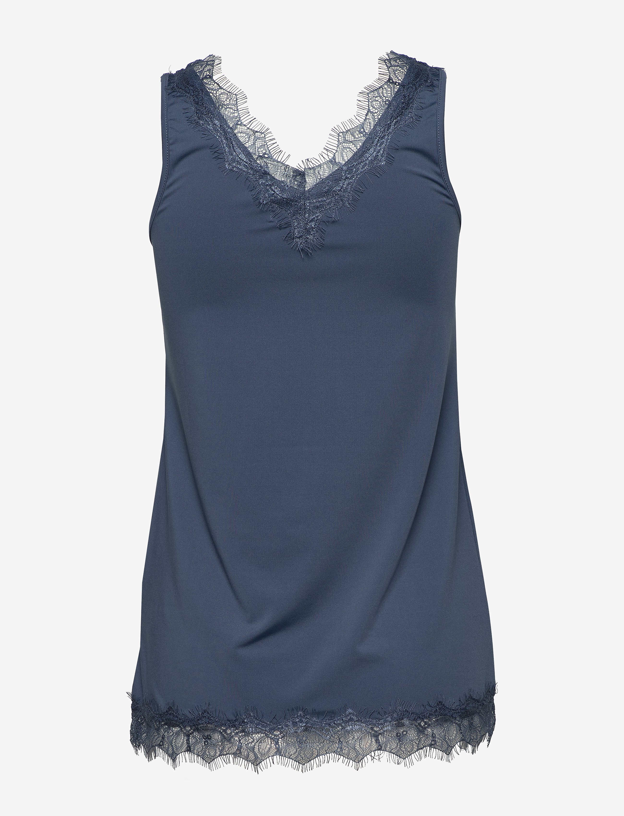 Rosemunde - RWBillie SL Lace V-Neck Top - Ärmellose tops - true navy - 1
