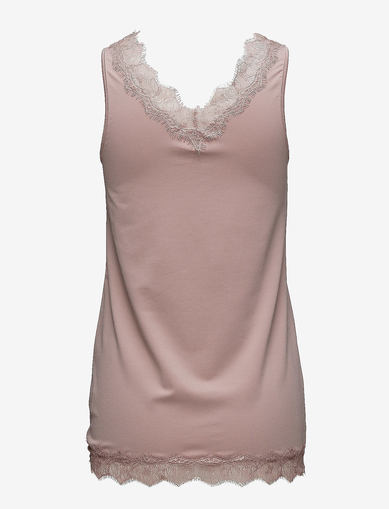 Rosemunde - RWBillie SL Lace V-Neck Top - topid ja varrukateta alussärgid - vintage powder - 1