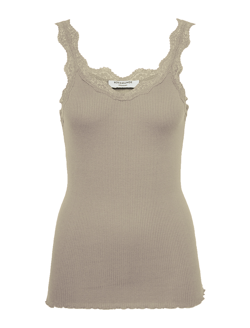 Rosemunde - Organic top w/ lace - tanktops - laurel oak - 0