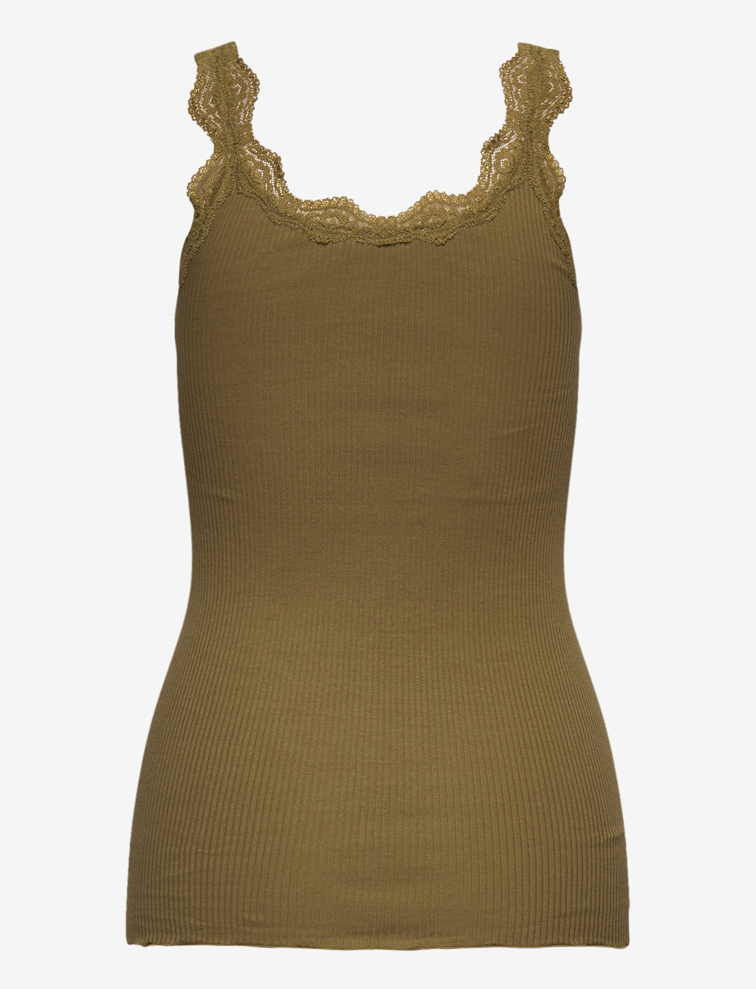 Rosemunde - Organic top w/ lace - military olive - 1