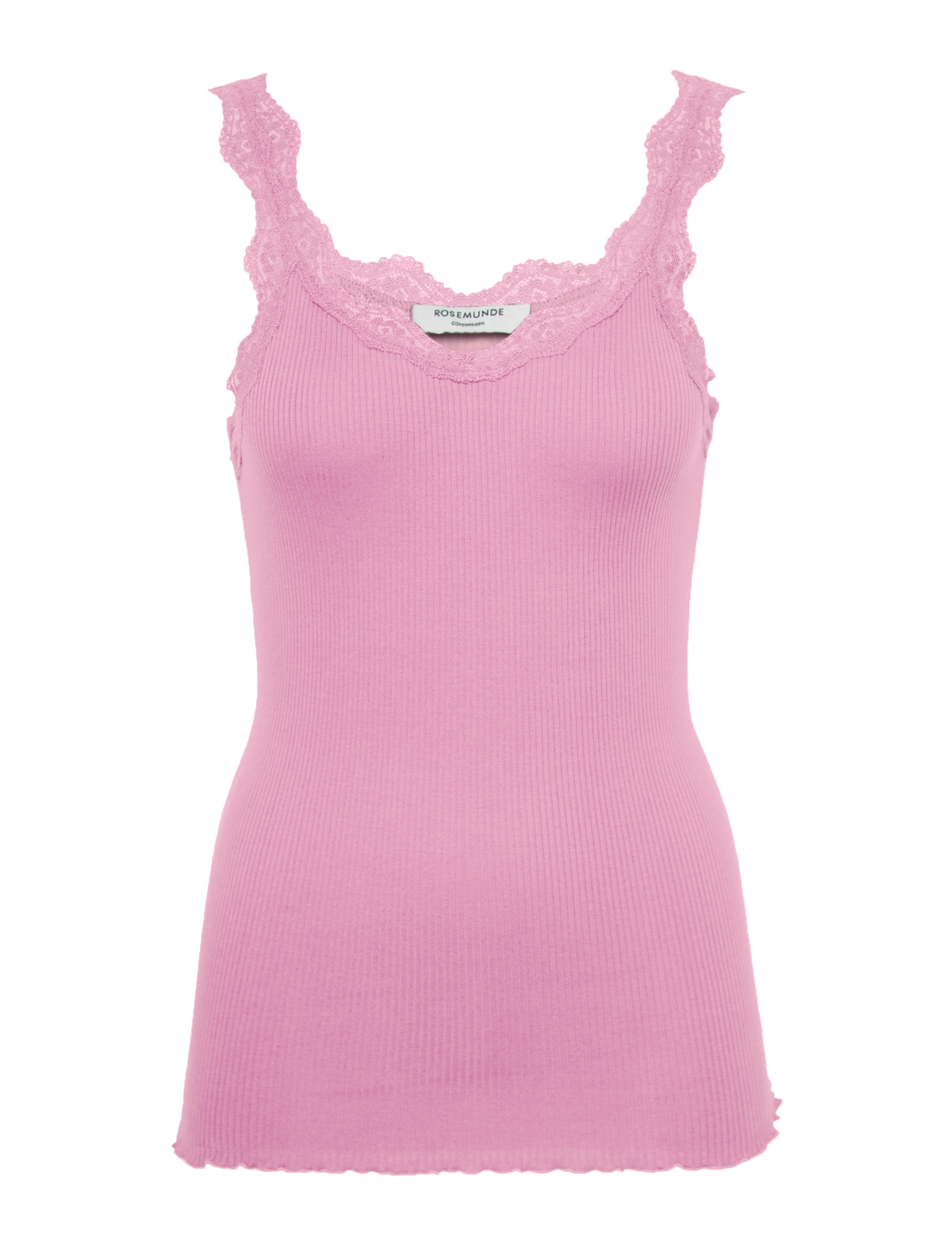 Organic top w/ lace - PRISM PINK