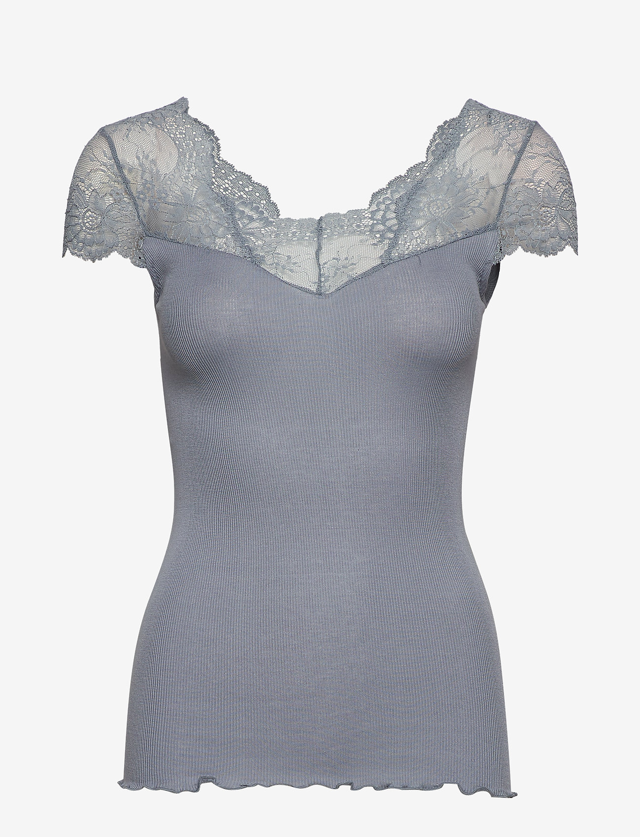 Rosemunde - Silk t-shirt regular ss w/ lace - tradewinds - 0