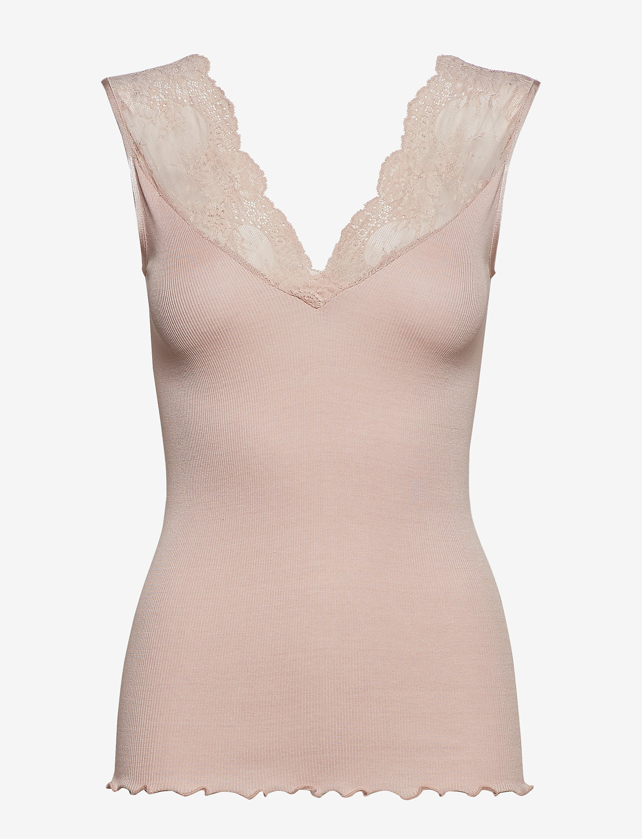 Rosemunde - Silk top regular w/ lace - vintage powder - 0
