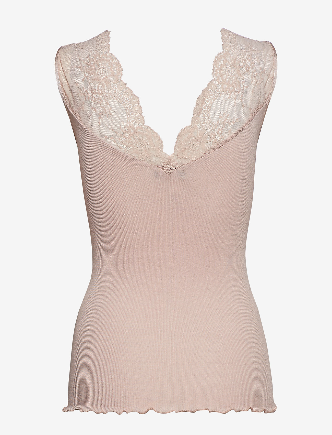 Rosemunde - Silk top regular w/ lace - vintage powder - 1
