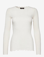Rosemunde - Organic t-shirt w/ lace - langärmlige tops - ivory - 0