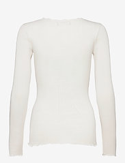 Rosemunde - Organic t-shirt w/ lace - langärmlige tops - ivory - 1