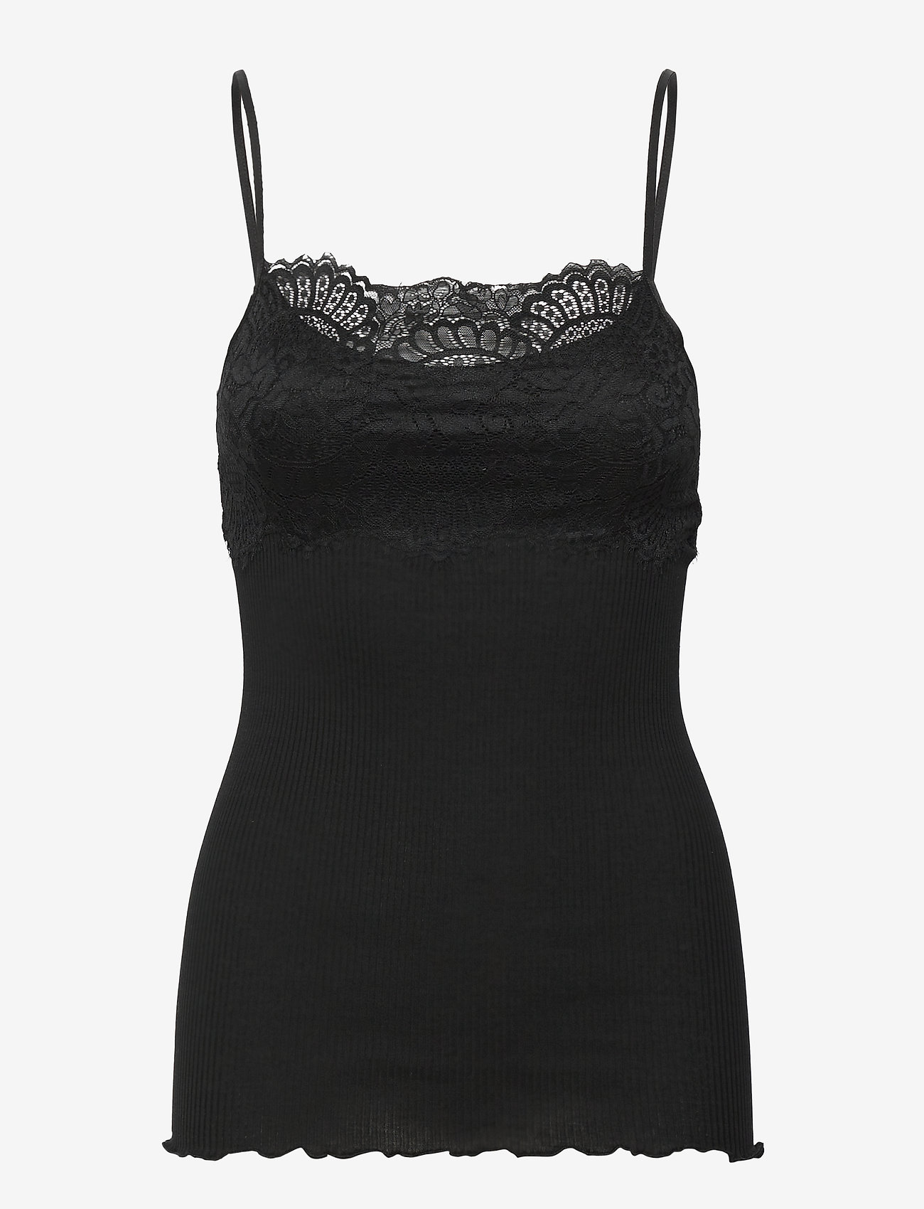 Rosemunde - Silk strap top regular w/lace - black - 0