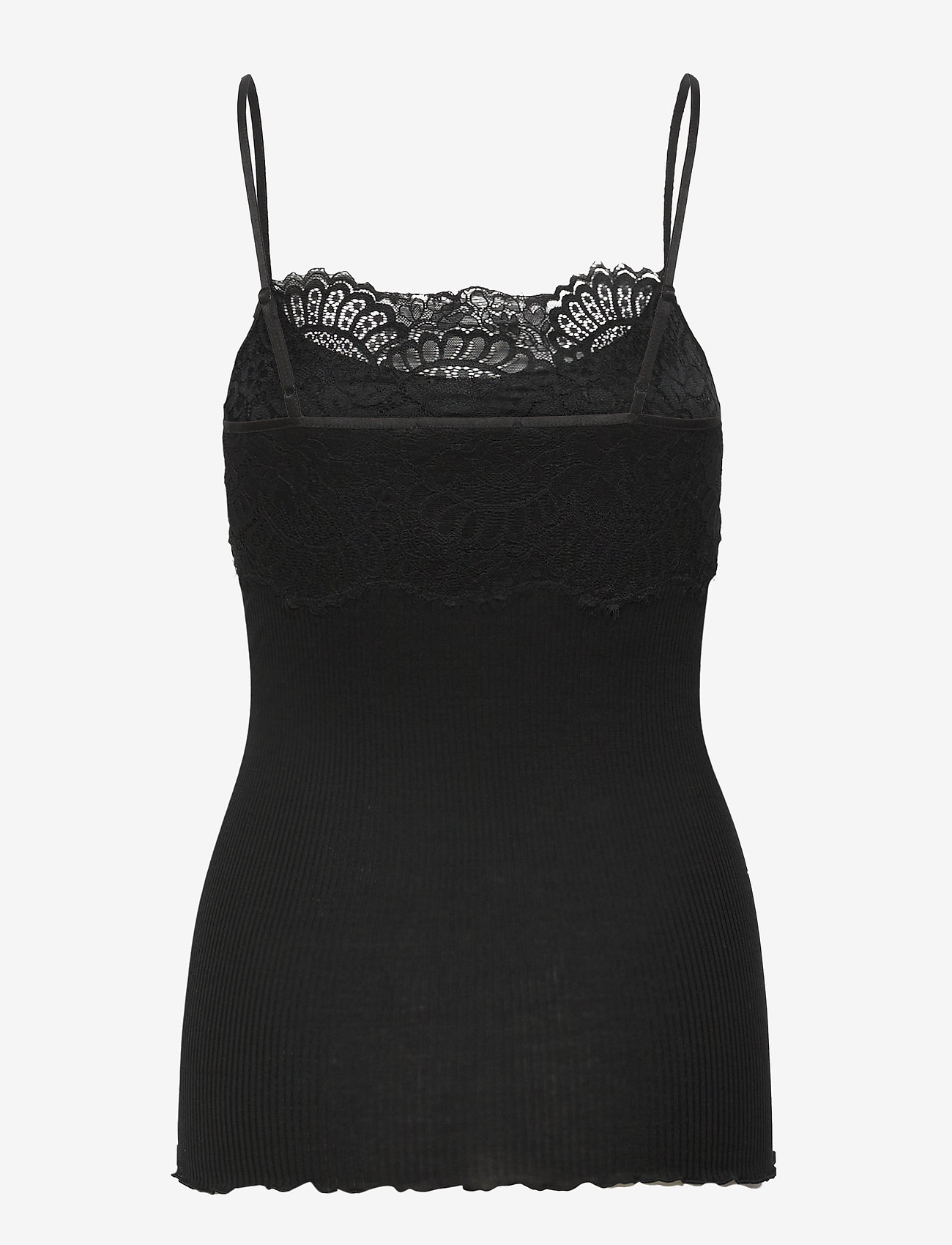 Rosemunde - Silk strap top regular w/lace - black - 1