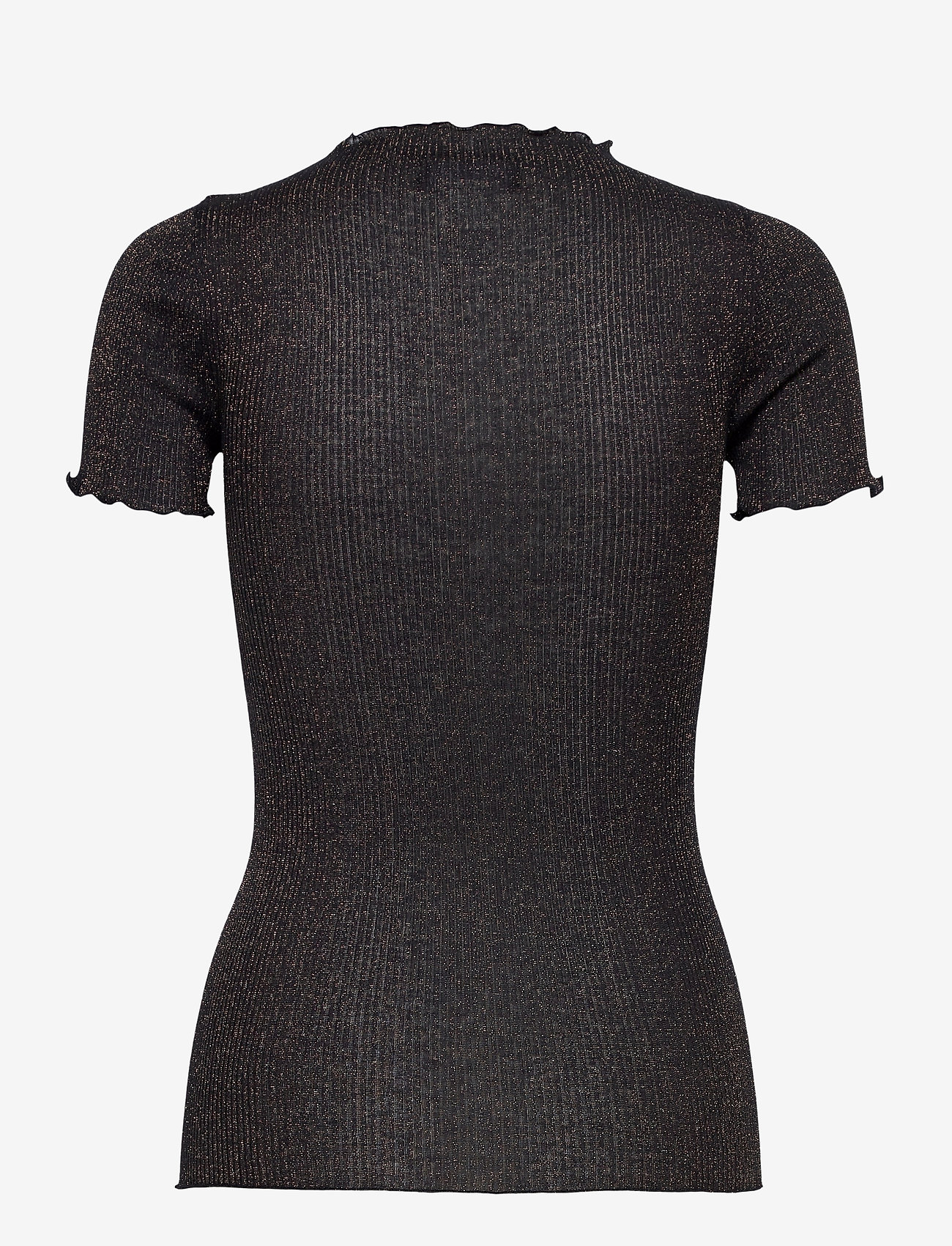 Rosemunde - Silk t-shirt regular ss w/lurex - navy gold shine - 1