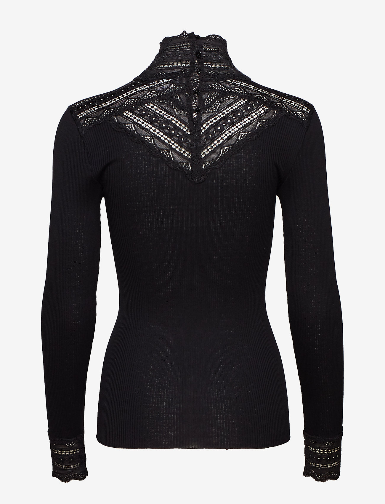 Rosemunde - Silk t-shirt w/ lace - black - 1