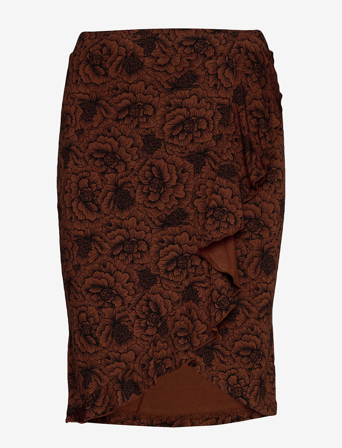 Rosemunde - Skirt - amber brown rose print - 0
