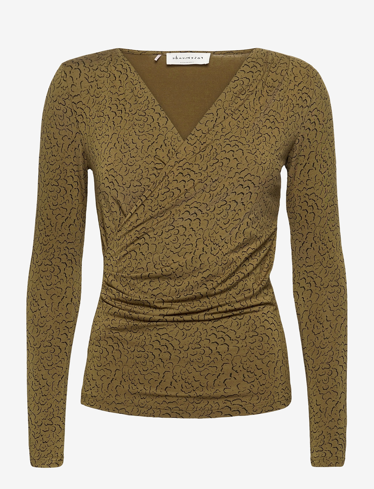 Rosemunde - T-shirt ls - green whirlwind print - 0