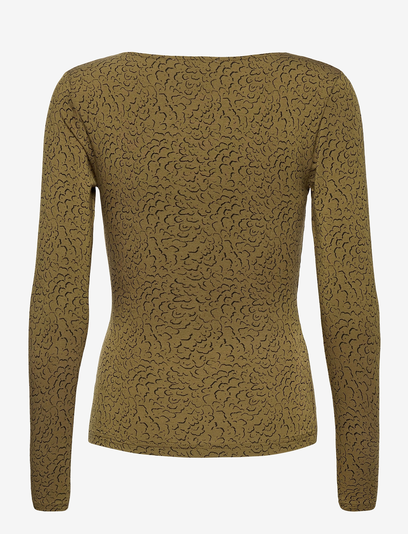 Rosemunde - T-shirt ls - green whirlwind print - 1