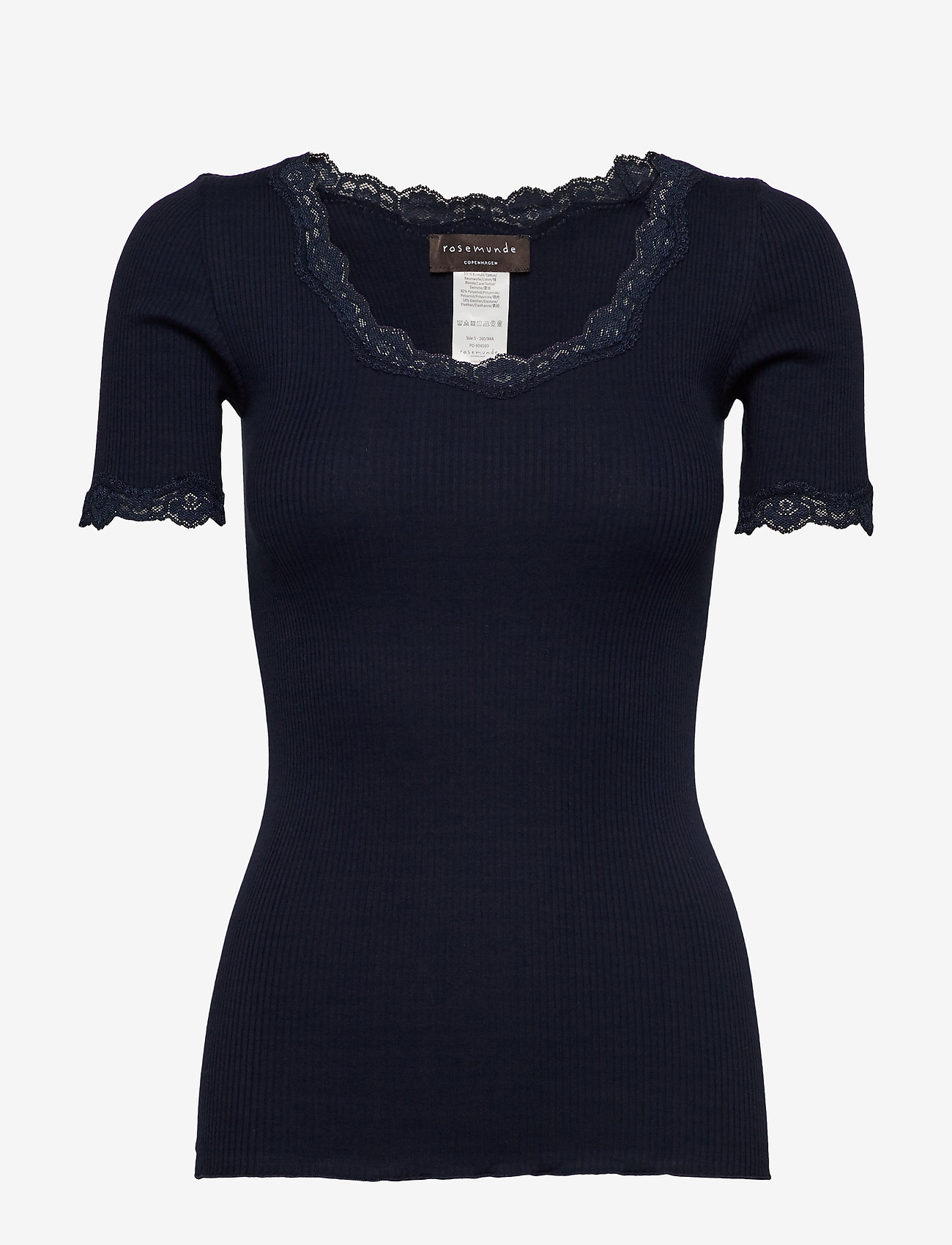 Rosemunde - Organic t-shirt regular ss w/ rev,v - navy - 0