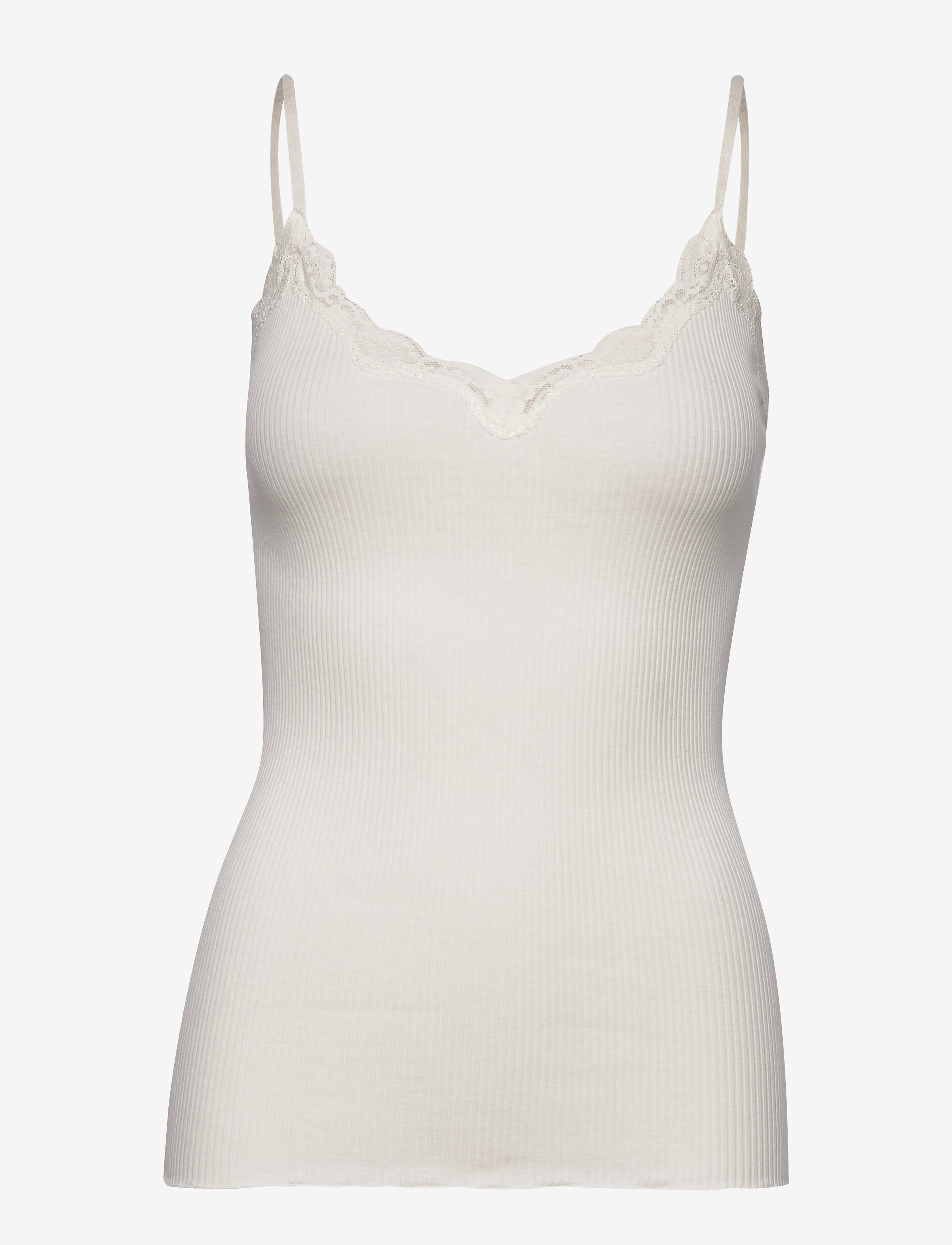 Organic strap top w/lace - NEW WHITE