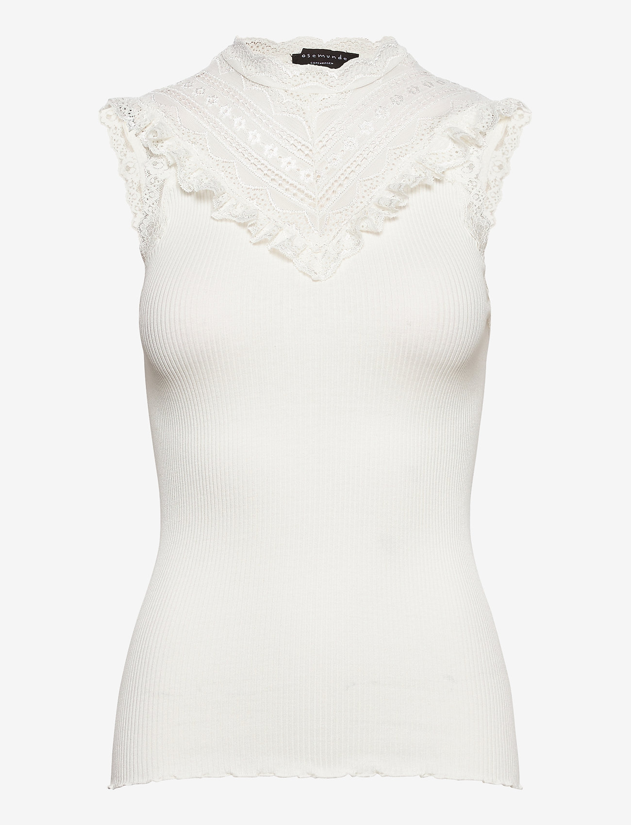 Rosemunde - Silk top regular w/wide lace - ivory - 0