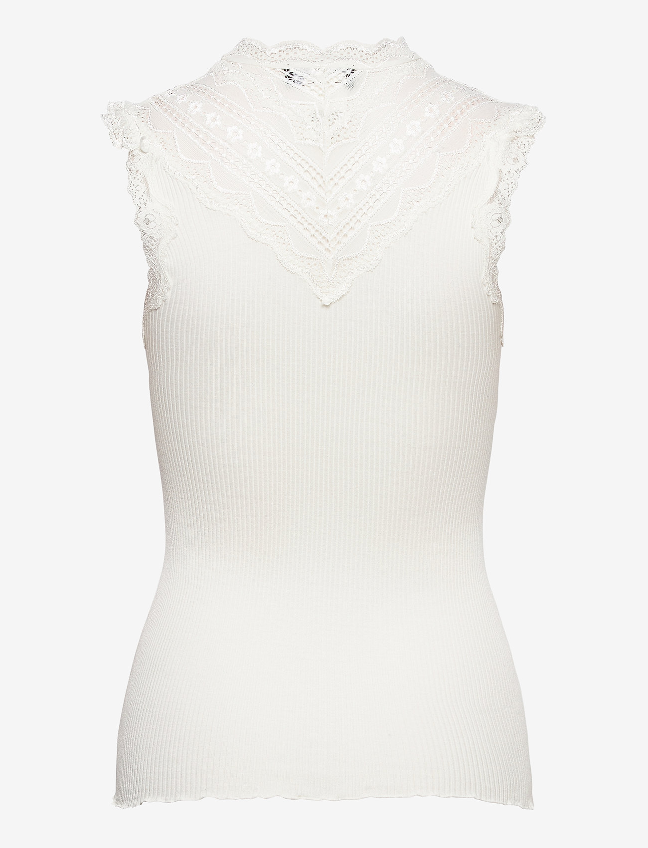 Rosemunde - Silk top regular w/wide lace - ivory - 1