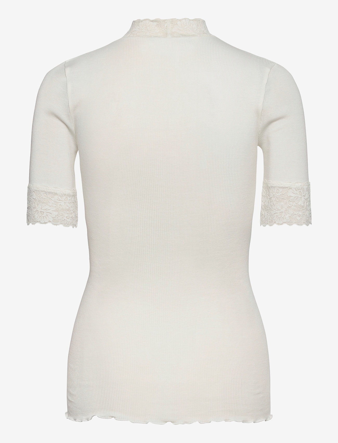 Rosemunde - Organic t-shirt regular ss w/lace - ivory - 1