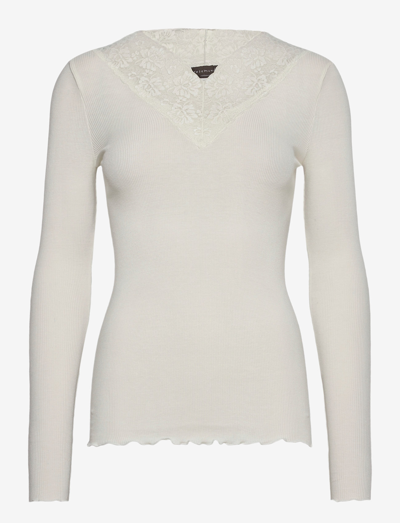 Rosemunde - Organic t-shirt w/ lace - ivory - 0